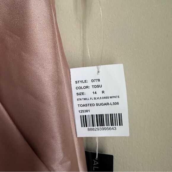 Alfred Sung satin maxi dress in toasted sugar plus size 14 d778 - Picture 7 of 8